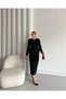 Women's Imported Tweed Fabric Pearl Pocket Detail Otris Lined Special Design Dress Cardigan Set - 5