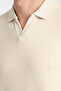 Flexible Waffle Polo Collar Men's Comfort Fit Polo Collar T-Shirt 100% Cotton