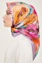 Lilac Batik Flower Patterned Tivil Silk Scarf 9103 - 51 - 3