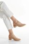 Daily 3 cm Short Thick Heeled Shoes Nude