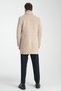 Herringbone Patterned Men's Thick Cashmere Coat with Ribbed Collar Standard Fit - 6