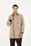 Madrid Men's Mink Double-Breasted Collar Standard Fit Cotton Trench Coat - 3