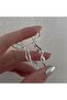 أقراط فضية طويلة نصف القوس - 3