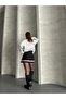 Striped Detailed Pleated Mini Skirt - 3