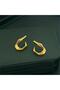 Gold Angular Comma Earrings - 3
