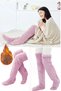 Women's Plush Sleeping Socks Over-The-Knee Room Socks Foot Warmers Powder Pink Long Socks XS - S - m - L - XL - 2