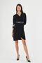 Apsen Women's Black Double-Breasted Belted Seasonal Midi Wrap Dress 3753-100 - 7
