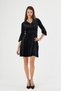 Apsen Women's Black V-Neck Sleeve Flounce Detailed Winter Velvet Short Dress 4460-95 - 5