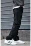Men's Black Baggy Loose Fit Trousers - 2