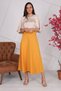 Apsen Women's Mustard Seasonal Zippered Long Flared Skirt 2148-95 - 8