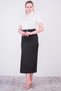 Apsen Women's Black Seasonal Polyviscon Buckle Detailed Long Pencil Skirt 2092-95 - 6