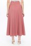 Apsen Women's Dusty Rose Seasonal Belt Detailed Segmented Unlined Zippered Flared Long Skirt 1003-95 - 5