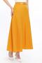 Apsen Women's Mustard Seasonal Belt Detailed Segmented Unlined Zippered Flared Long Skirt 1003-95 - 6