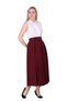 Apsen Women's Burgundy Seasonal Flared Hijab Skirt with Metal Accessory Detail 2054-90 - 2