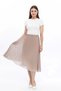 Apsen Women's Mink Midi Length Pleated Elastic Waist Chiffon Skirt 2193-75 - 7