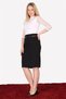 Apsen Women's Black Belt Detailed Zippered Four-Season Lined Midi Skirt 1984-63 - 4
