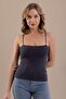 Women's Thin String Strap Cotton Basic Undershirt Anthracite