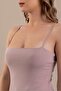 Women's Thin String Strap Cotton Basic Undershirt Powder - 5