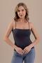 Women's Thin String Strap Cotton Basic Undershirt Anthracite - 2