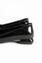 Icon of Elegance Women's Black Shiny Pointed Toe Crocodile Pattern Comfortable Heeled Ballerina Shoes - 8