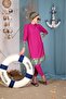 Flower Pattern Fuchsia Design Hijab Swimsuit Set - 3