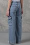 Kids Girls Cargo Pocket Jeans D Blue - 4