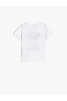 Print Detail Crew Neck Short Sleeve Cotton T-Shirt - 2