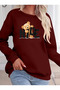 Women's Long Sleeve Crew Neck Viscose Two Thread Blouse - 3