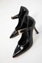 Black Patent Leather Women's Classic Heeled Shoes 20174 - 2