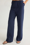 Lacivert Fiyonklu Keten Görünümlü Bluz Ve Wide Leg Pantolon Dokuma Alt-Üst Takım TWOSS25AU00034 - 4