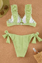 Ekose Desenli Fırfırlı Balconette Kaplı Brazilian Normal Bel Bikini Takımı TBESS25BT00035 - 8