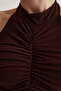 Kahverengi Drape Detaylı Örme Büstiyer TPRSS25BS00002 - 4