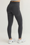 Antrasit Seamless/Dikişsiz Push Up Tam Boy Örme Spor Tayt THMAW25TY00003 - 3