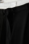 Siyah Wide Leg Bel Boxer Detaylı Dokuma Kumaş Pantolon TWOAW24PL00273 - 8