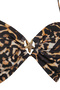 Leopar Desenli Straplez Kaplı Döküm Aksesuarlı Bikini Üstü TBESS24BU00150 - 6