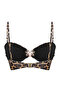 Leopar Desenli Straplez Kaplı Döküm Aksesuarlı Bikini Üstü TBESS24BU00150 - 7