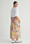 Multicolor Large Floral Print Fish Cut Maxi Length Woven Skirt Twoss25Et00015 - 7