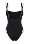 Black U-Neck Color Block Regular Swimsuit TBESS25MA00040 - 6