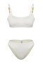 Ekru Aksesuarlı Bralette Kaplı Regular Normal Bel Bikini Takımı TBESS25BT00057 - 5