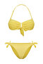 Sarı Fırfırlı Straplez Kaplı Regular Normal Bel Bikini Takımı TBESS25BT00021 - 5