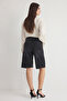 Siyah Yüksek Bel Denim Bermuda TWOSS25SR00017 - 5