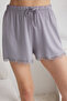 Gray Lace and Lacing Detailed Shorts Knitted Pajamas Set Thmss25Pt00012 - 5