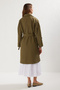 Haki Oversize Kuşaklı Su İtici Uzun Trençkot TWOAW24TR00019 - 5