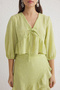 Pistachio Green Woven Top and Bottom Set TWOSS25AU00017 - 4