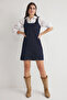 Koyu Mavi Tokalı Ayarlanabilir Askılı Mini Denim Elbise TWOSS25EL00154