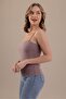 Women's Thin String Strap Cotton Basic Undershirt Rose Dried - 3