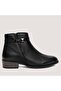 Women's leather zippered casual boots 4560-lx - black - 37