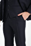 Slim Fit Thick Plain Mono Neck Double Slit Lined Suit Dress - 7