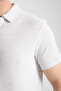Slim Polo Collar Waffle Men's Regular Fit Polo Collar T-Shirt 100% Cotton - 4