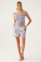 Women's Double Breasted Pigment Printed Summer Regular Fit Purple Pajama Set Pc8802-S-V1 - 3